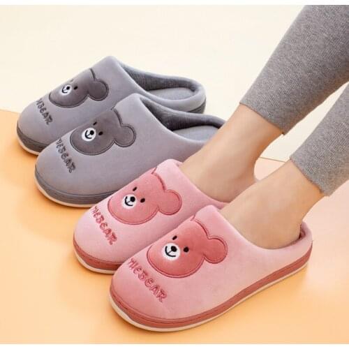 Slippers For Home Woman Cotton Slippers Warm Cartoon Couple Models Shoes Fashion Flat with Fabric Casual Shoes Chaussure Femme
