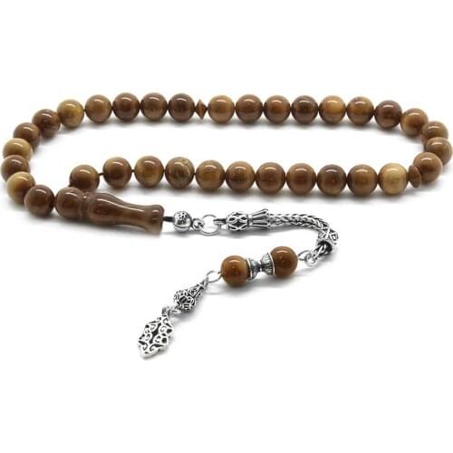 Tesbihane 925 Sterling Silver Tassels Light Color Sphere Cut Kuka Rosary
