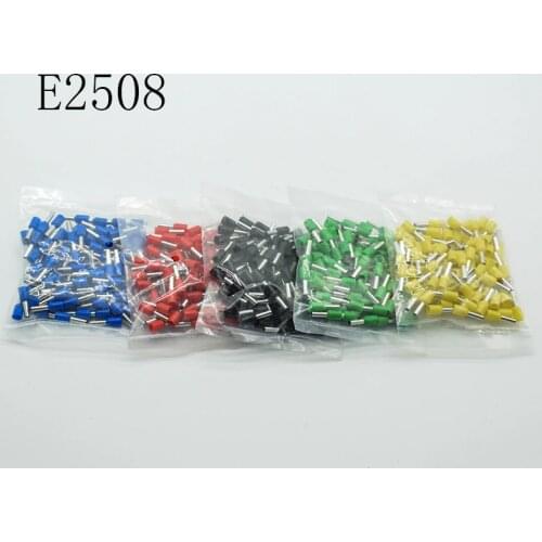E2508 Tube insulating terminals 2.5MM2 Insulated Cable Wire Connector Insulating Crimp Terminal Connector 100PCS/Pack