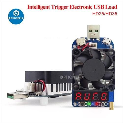 RD HD35 Intelligent Trigger QC2.0 QC3.0 Electronic USB Load Resistor Discharge Battery Test Adjustable Current Voltage 35w