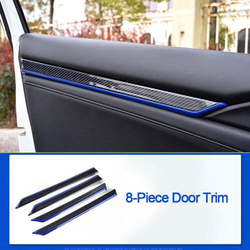 8PCS Car DIY Carbon Fiber Car Door Inner Protective Trim Decoration for Honda Civic 10th 2016 2017 Auto Car Accesories Interior