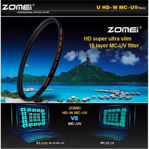 ZOMEI HD 40.5/49/52/55/58/62/67/72/77/82MM Ultra Slim 18 Layers Multi-Coated Pro MCUV Filter lens Protector