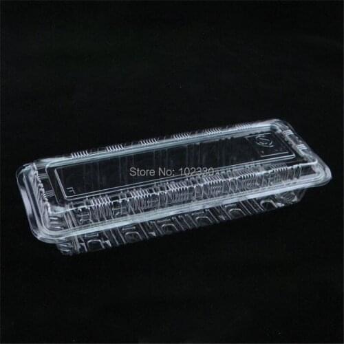 1000pcs 21cm*8cm*4cm Long plastic boxes of disposable plastic transparent lunch boxes packing boxes sushi egg tarts box