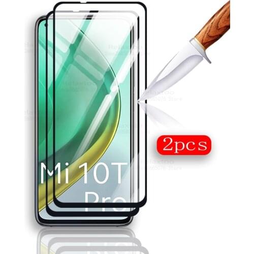 2Pcs Full Cover Glass For xiaomi mi 10t pro Tempered Glass For mi 10t 10tpro mi 10 t pro mi10t Screen Protector safty Sklo glass
