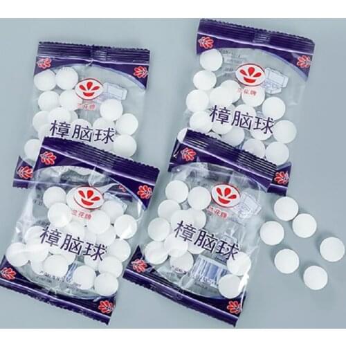 20 Packs Anti-mold Moth Repellent Camphor Ball Household Mothballs Pest Control Household Bedroom Wardrobe Drawer Deodorizer