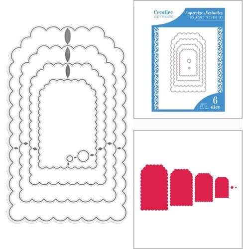 2021 New Nesting Scalloped Tags Metal Cutting Dies for DIY Scrapbooking Decor and Card Making Paper Craft Embossing No Stamps