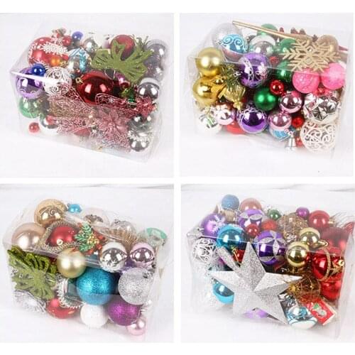 60pcs/set christmas Colorful ball decorations for tree Bauble Xmas Party Hanging Ornament Candy Pendant Decor