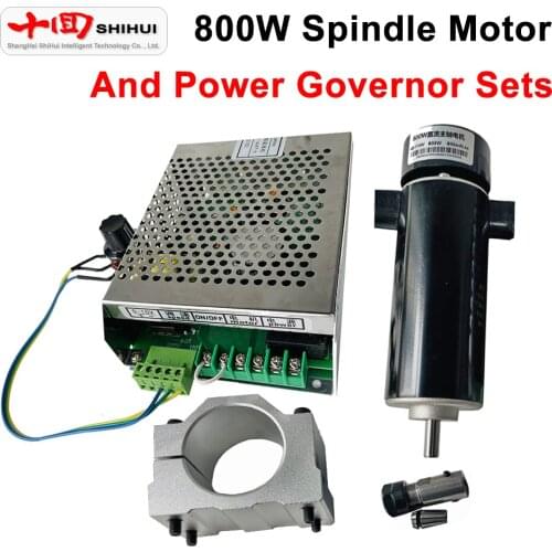 800W Air-Cooled Spindle ER11 Chuck CNC Spindle Motor + 52mm Motor Fixture + Power Governor MACH3 For DIY Engraving Machine