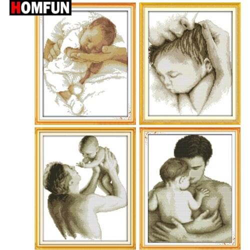 HOMFUN Diamond Painting Full Square/Round Diamond "Character family" Pattern Embroidery Cross Stitch 5D Rhinestone Painting