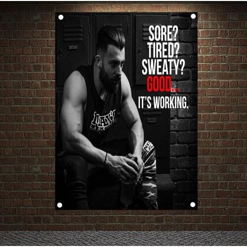Workout Training Motivation Banners Flags Wall Hanging Gym Wallpaper Canvas Painting Print Art Boxing Gym Home Decoration Gift 5