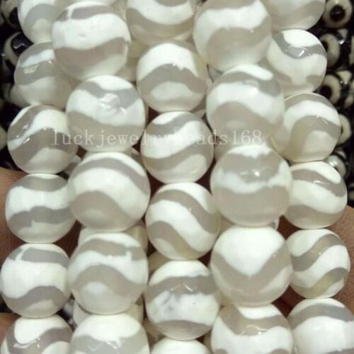 Free Shipping Fashion Jewelry 6mm 8mm 10mm White Faceted Carnelian Ball Loose Beads 15.5" FG7741