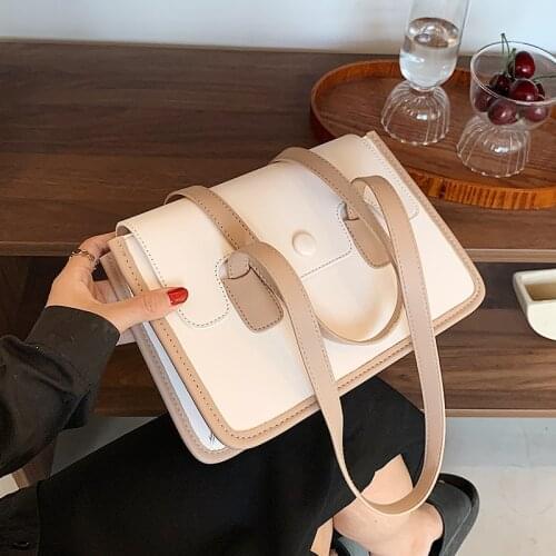 Brand Design Solid Color PU Leather High Quality Shoulder Bag for Women 2021 Fashion Purse and Handbags Trend Female Luxury Bag