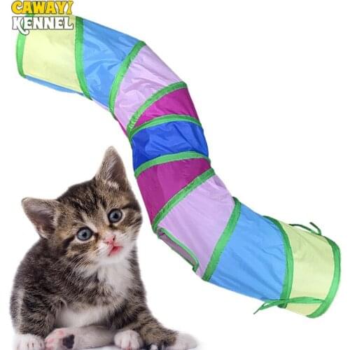 Cawayi Kennel Cat Tunnel Pet Tube Collapsible Play Toy Indoor Outdoor Kitty Puppy Toys for Puzzle Exercising Hiding Training