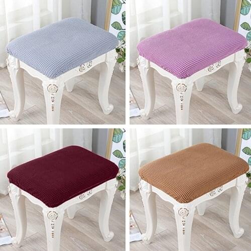 Stool Chair Cover Dressing Table Chair Seat Protector Bedroom Square Stool Covers Dust Proof Durable Simple Soft Chair Covers