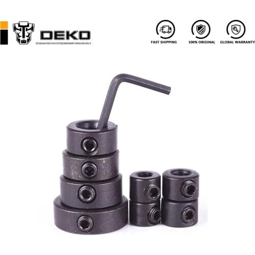 DEKO tool 8Pcs/Set Woodworking Drill Bit Depth Stop Collars Ring Positioner Drill Locator