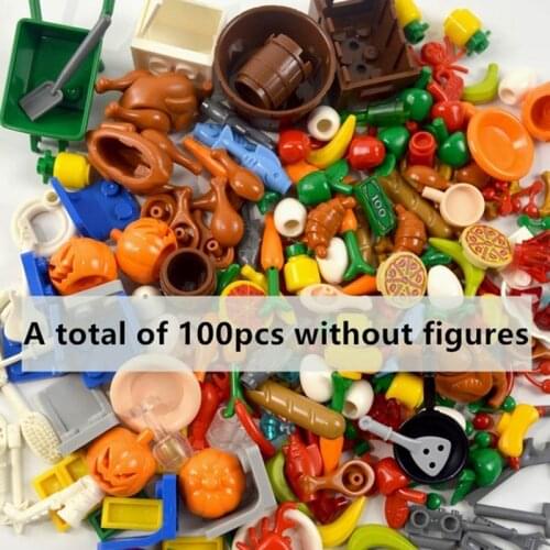 City Friends Accessories Parts Building Block Fruit Bread Food Banana Hot Dog Chicken Compatible All Brands City Blocks Bricks