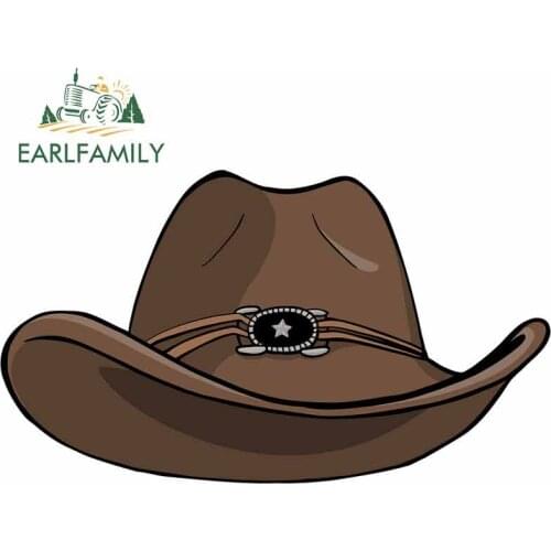 EARLFAMILY 13cm x 7.5cm For Cowboy Hat Cartoon Decals Sunscreen Car Stickers Creative Graphics Surfboard Decal Trunk Decoration