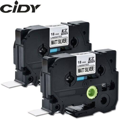 CIDY 2pcs/lot 18mmBlack on Mattesilver TZe-M941 TZE M941 TZ-M941 TZ M941 for p touch compatible label printer laminated tape