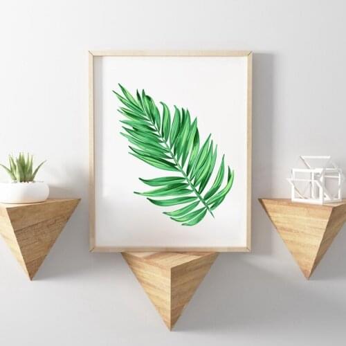Watercolor Palm Tree Branches Canvas Art Print Wall Decor , Tropical Plants Palm Leaves Canvas Painting Pictures Home Decoration