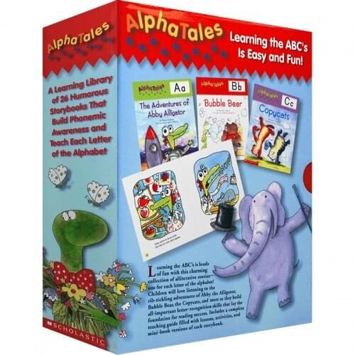 3-7 year 26 book/set Alpha Tales Scholastic Children English picture story books English letter story book Early education