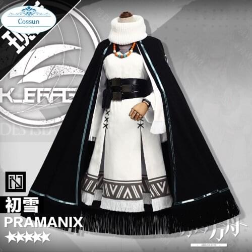Game Arknights Pramanix First Snow Battle Suit Uniform Dress Cosplay Costume Full Set With Ear Tail Halloween Suit For Women