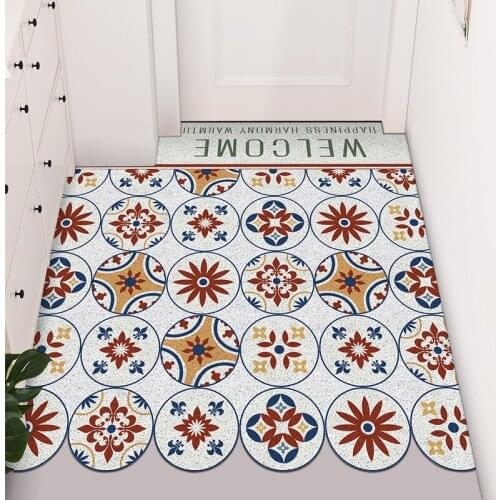 New Custom Home Door Mat Living Room Mat Entrance Door Mat Carpet Kitchen Mat PVC Anti-slip Mat Dust-proof Silk Loop Mat Carpet