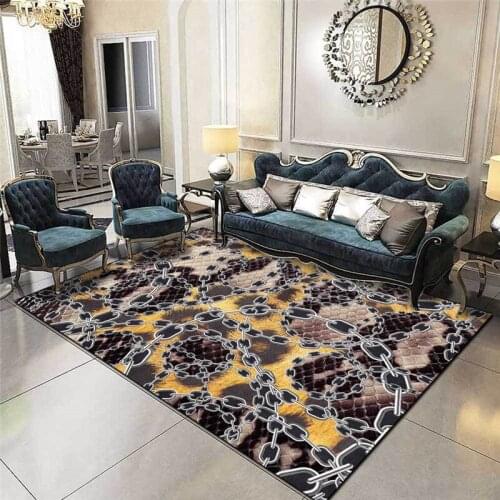 Fashion Wild of Light Luxury Rug Curb Chain Faux Animal Fur Pattern Carpet Living Room Bedroom Bed Blanket Balcony Floor Mat
