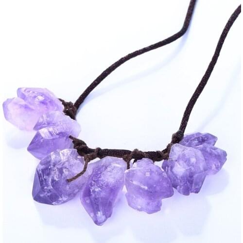 Beautiful Drusy Amethyst Gemstone Jewelry Necklace Pendant,30.5g,48cm