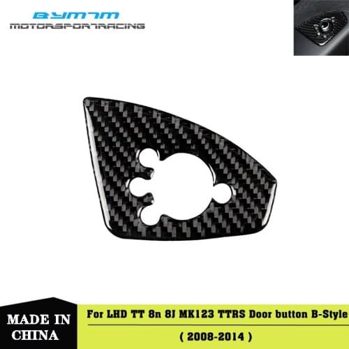 LHD B-Style Real Carbon fiber Door button Sticker Auto interior Car accessories For Audi TT 8N 8J MK123 TTRS