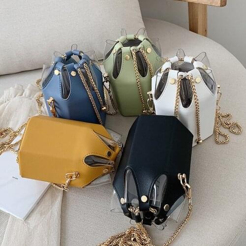 Small PU Leather Messenger Bag for Women 2021 Trend Simple One Shoulder Handbag Fashion Chain Designer Handbag Lady Purses