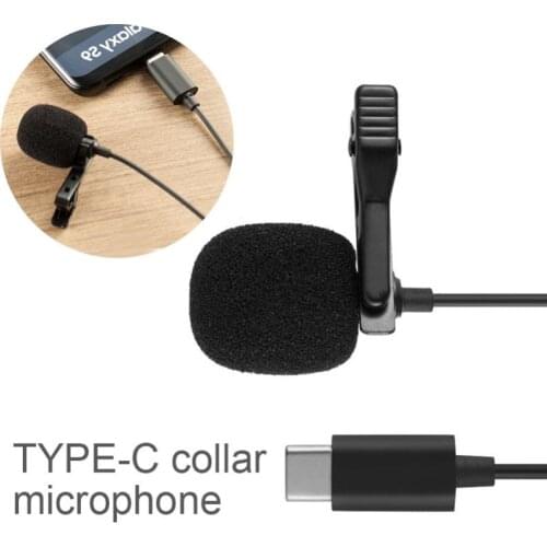 Mini Microphone Mic USBC TypeC Mic Condenser Audio Recording for Android Smartphone Clip-on Metal Clip Live Studio Microphone