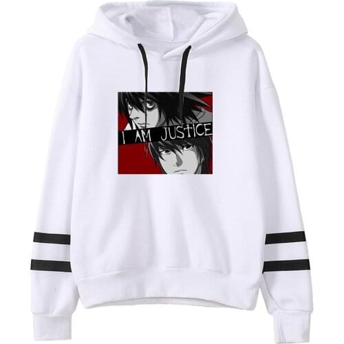 Death Note Printed Hooded Sweatshirt Mens Fashion Pullover Hoodie with Sweatshirt