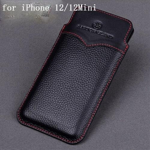 New Arrival Handmade Phone Pouch foriPhone 12 Pro Genuine Leather Case Cover for iPhone12Mini Funda Coque foriPhone 12 Pro Max
