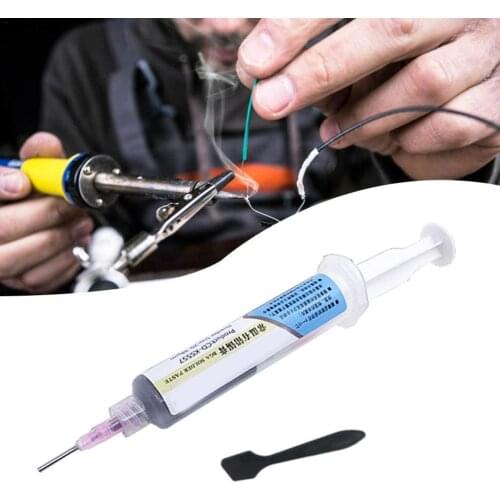 10CC Tin Solder Paste No-clean Leaded Sn63/Pb37 Syringe Tin Liquid Flux Melting Point 183℃ BGA PCB SMD Soldering Cream Tools