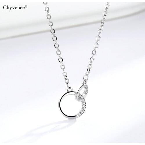 CHYVENEE 2020 Korean New Geometric Circle Chain Necklace Temperament Women Short Choker Necklaces Simple Jewelry Lightning Offer