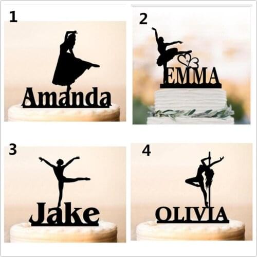 Personalized Custom Dancer Cake Topper Birthday Party Cake Topper Custom Name Girl Acrylic Cake Decoration Supplies