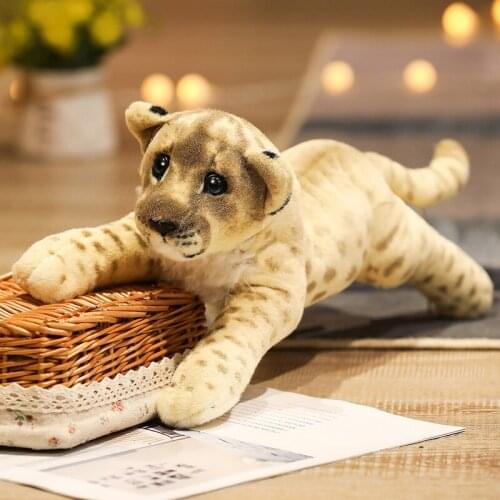 39-58cm Simulation Lion Tiger Leopard Plush Toys Stuffed Cute Animals Dolls Home Decor Soft Real Like Pillow For Kids Boys Gift