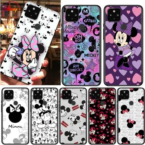 Mickey mouse print Shockproof Cover for Google Pixel 5 5A 4 4A XL 5G Black Phone Case Shell Soft Fundas Coque Capa