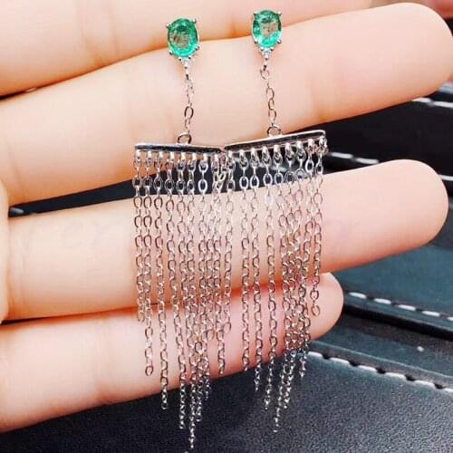 Natural emerald or sapphire or ruby purl style drop earring Free shipping 0.25ct*2pcs gemstone 925 sterling silver #J910167