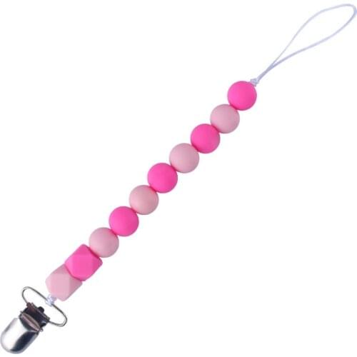 1PCS Pacifier Clip Holder Soothie Teething Dummy Paci Speenkoord Girl Boy Funny Silicone Teether Shower dummy clip Sucette