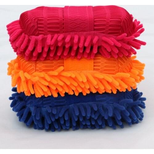 Chenille Polyester Car Wash Towel Thickened Gloves Car Washing Glass Cleaning Towel 18*24Cm TJ4187
