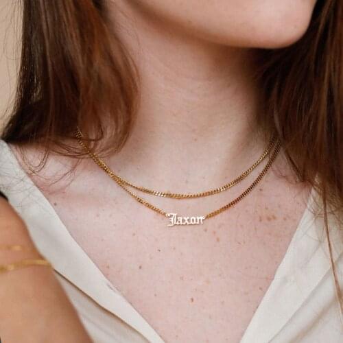 Bold Curb Chain Necklace - Layering Necklace -Custom Name Necklace with Bold Curb Chain - Custom Name Necklace