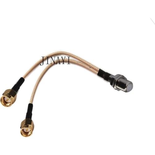 10pcs F Type Female Jack to 2 SMA Male Connector RF RG316 Pigtail Y Extension Cable 10/15/20/30/50cm /1m