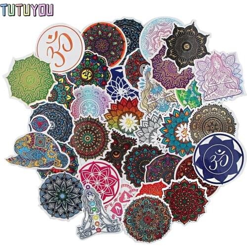 PC2368 35pcs/set Yoga Sticker Waterproof Suitcase Notebook Scooter Refrigerator Water Cup Not Repeating Sticker Wholesale