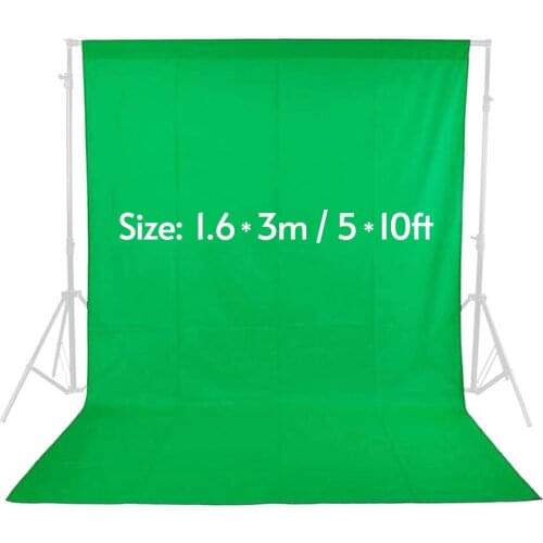 1.6 x 3M / 5 x 10FT Green Screen for Photography Studio Video Nonwoven Screen Green Fabric Backdrop Background