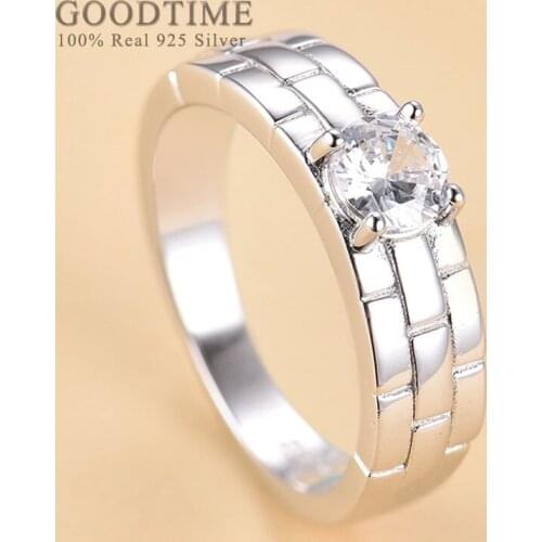 Noble Silver Ring 925 Sterling Silver Ring For Women Zircon Wedding Rings Watch Band Shape Party Jewelry Gift For Bride Lady