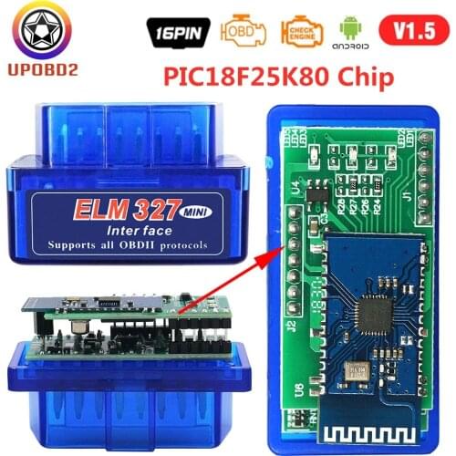 10pcs/Lot OBD2 Super Mini Scanner ELM327 Bluetooth-compatible V2.1 V1.5 PIC18F25K80 For Android/Windows Support OBDII Protocols
