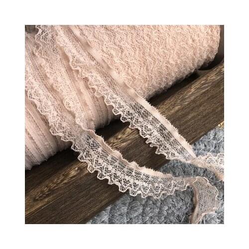 2 Yards High Quality 1.5cm Elastic Lace Ribbon Lace Tape Pink White Lace Trim For Wedding Decoration