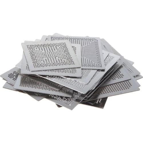33Pcs/set Direct Heat Graphics Card Stencils for IN-TEL/for NVIDIA/for ATI Video Chips Steel BGA Reballing Stencil