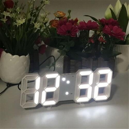 3D LED Wall Clock Multicfuntional Digital Alarm Clock Luminous WallClock Date Time Celsius Nightlight Display Desktop Home Decor